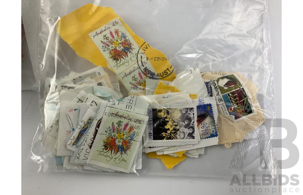 Collection of Cancelled Australian Stamps, Examples Spanning Predecimal to 1990's, QE2 , Bicentennial, Nature Includes Some New Zealand Predecimal- Approximately 1.8 Kilograms