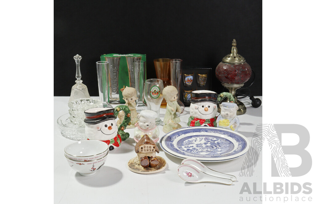 Assorted Vintage Glassware and Ceramic Figurines