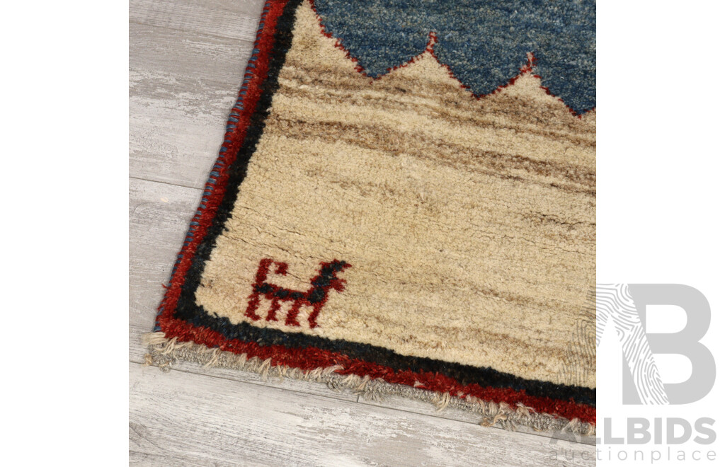 Hand Knotted Thick Wool Persian Gabbeh Rug