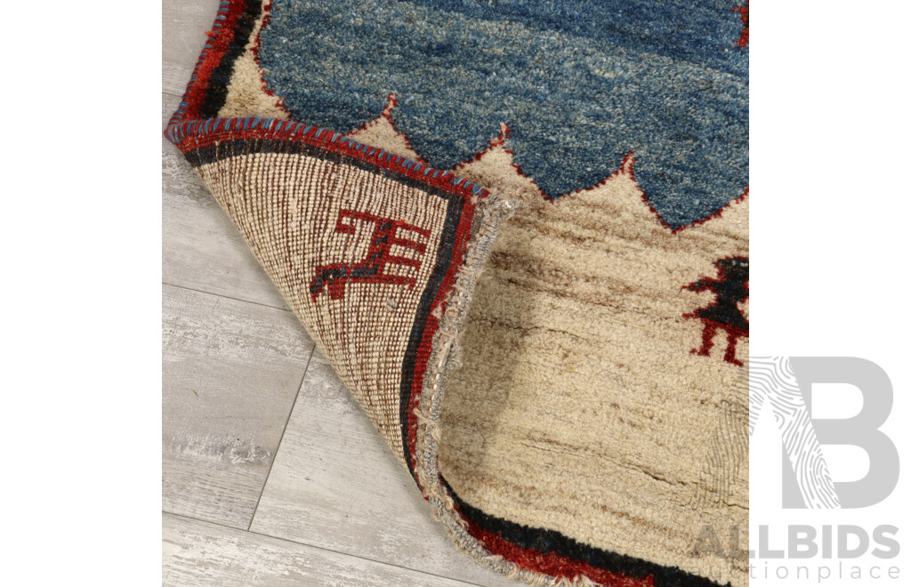 Hand Knotted Thick Wool Persian Gabbeh Rug