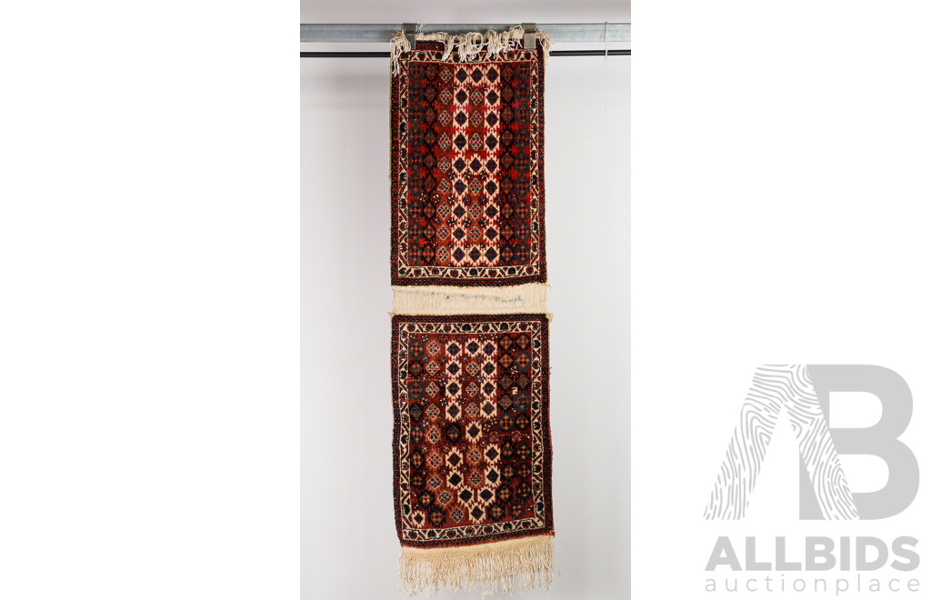 Pair Hand Knotted Wool Persian Rugs with Joining Warp