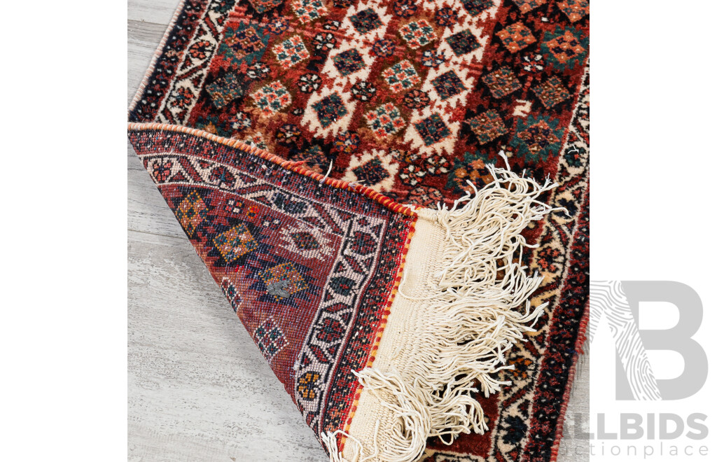 Pair Hand Knotted Wool Persian Rugs with Joining Warp