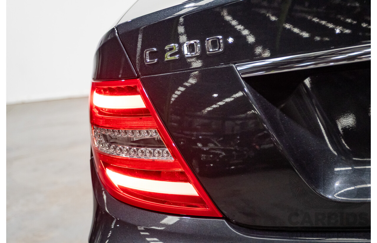 3/2012 Mercedes-Benz C200 BE W204 MY12 4d Sedan Magnetite Black Turbo 1.8L