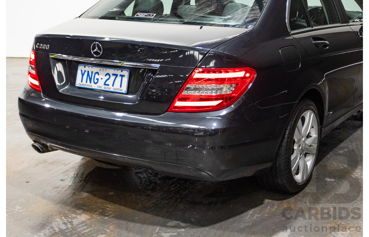 3/2012 Mercedes-Benz C200 BE W204 MY12 4d Sedan Magnetite Black Turbo 1.8L