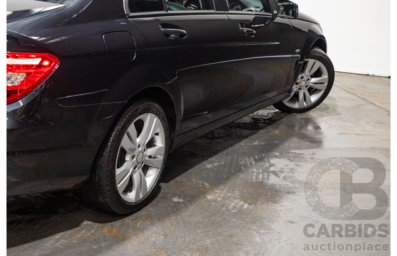 3/2012 Mercedes-Benz C200 BE W204 MY12 4d Sedan Magnetite Black Turbo 1.8L