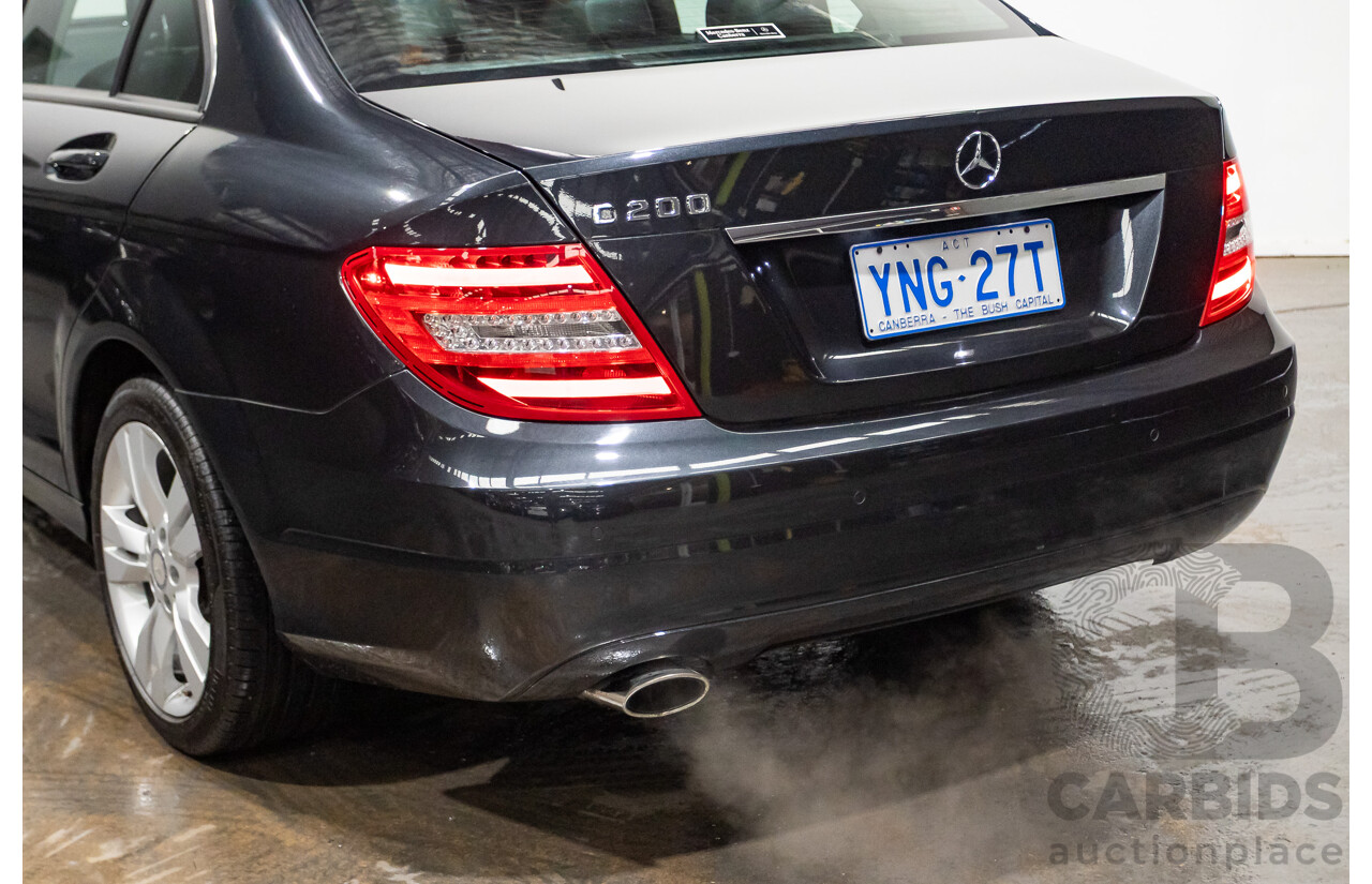 3/2012 Mercedes-Benz C200 BE W204 MY12 4d Sedan Magnetite Black Turbo 1.8L