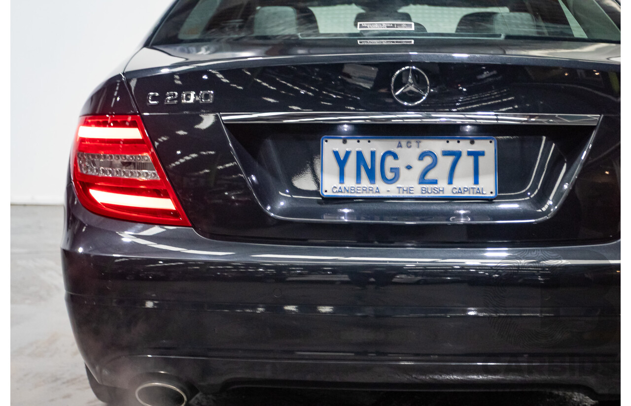 3/2012 Mercedes-Benz C200 BE W204 MY12 4d Sedan Magnetite Black Turbo 1.8L