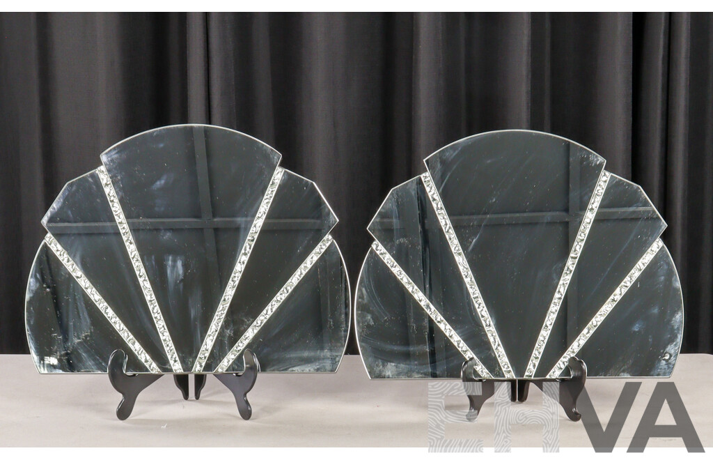 Pair of Art Deco Style Fan Shaped Mirrors