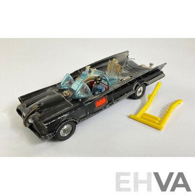 Vintage Corgi Toys Diecast Batmobile with Batman, Robin and Two Missiles Made in Great Britain