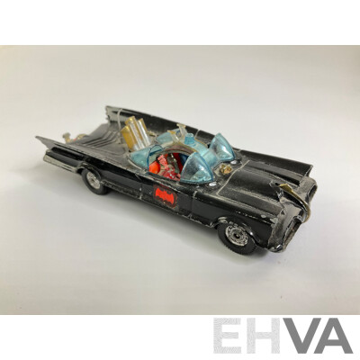 Vintage Corgi Toys Diecast Batmobile with Batman, Robin and Two Missiles Made in Great Britain