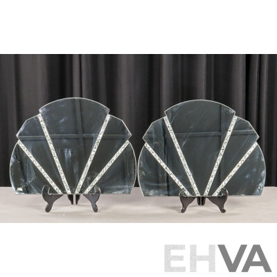 Pair of Art Deco Style Fan Shaped Mirrors