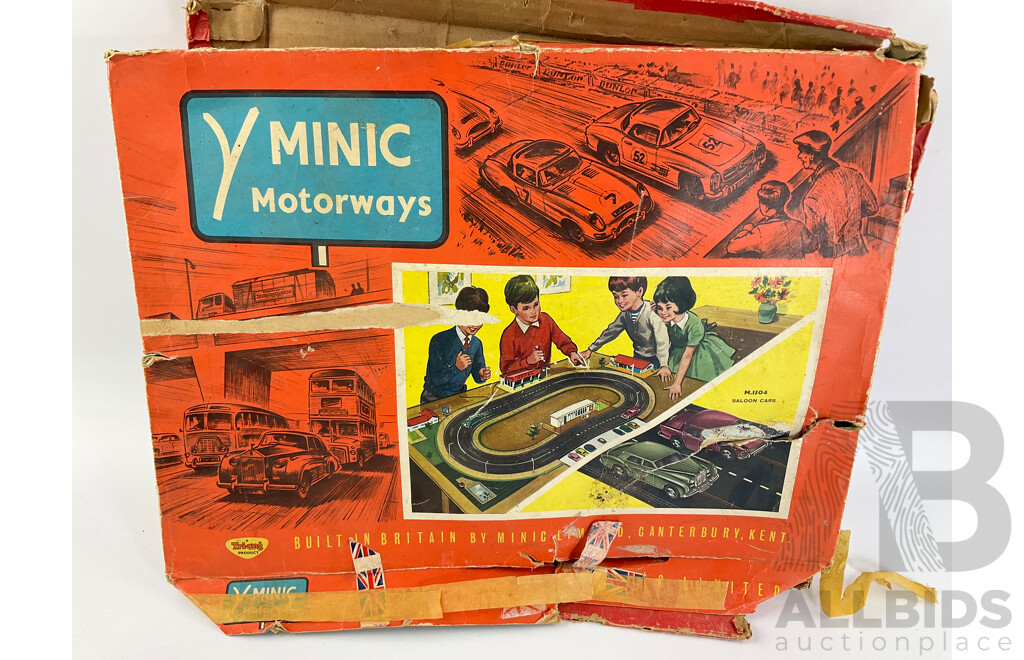 Vintage Diesel and Steam Locomotives, Freight Wagons, Track and Minic Motorways Box