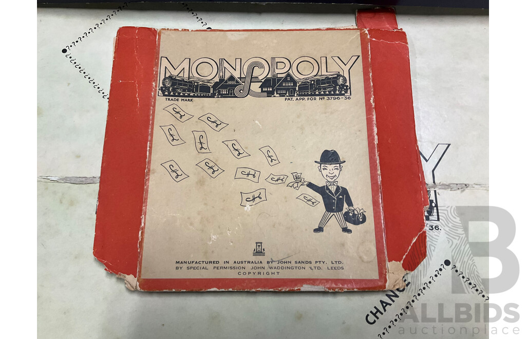 Vintage John Sands Monopoly Board Game with Meccano Number Three Set