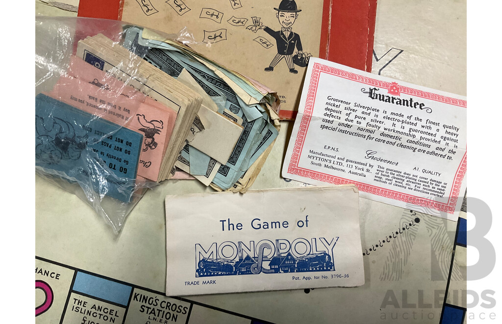Vintage John Sands Monopoly Board Game with Meccano Number Three Set