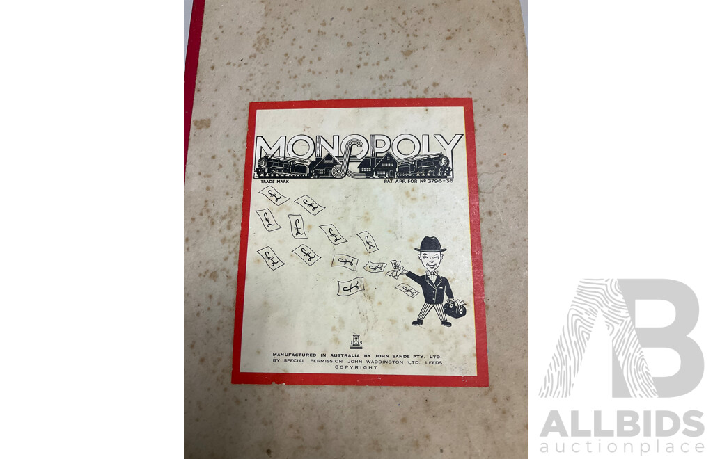 Vintage John Sands Monopoly Board Game with Meccano Number Three Set