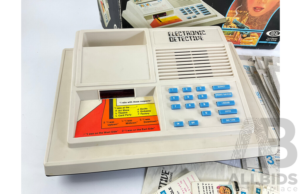 Vintage Ideal Electronic Detective with Original Box and Record