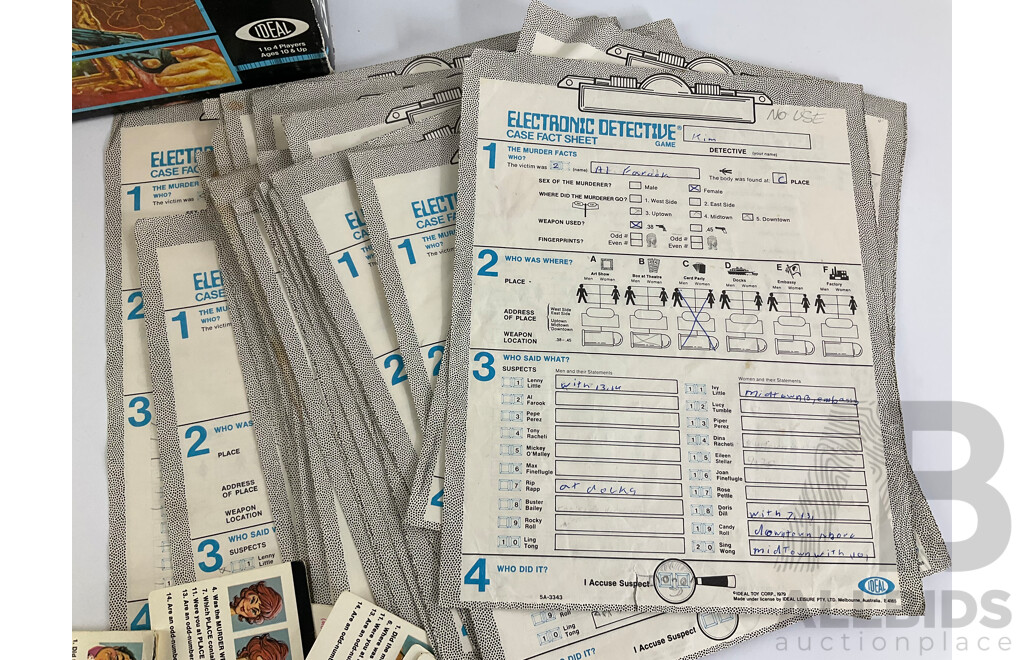 Vintage Ideal Electronic Detective with Original Box and Record