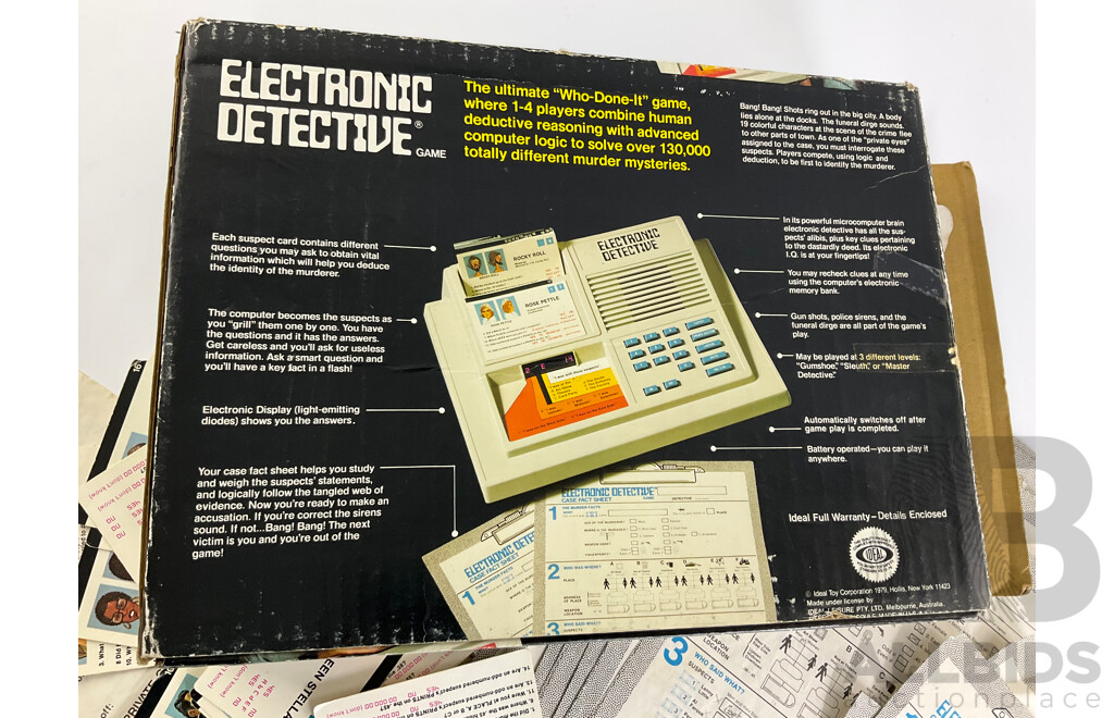 Vintage Ideal Electronic Detective with Original Box and Record