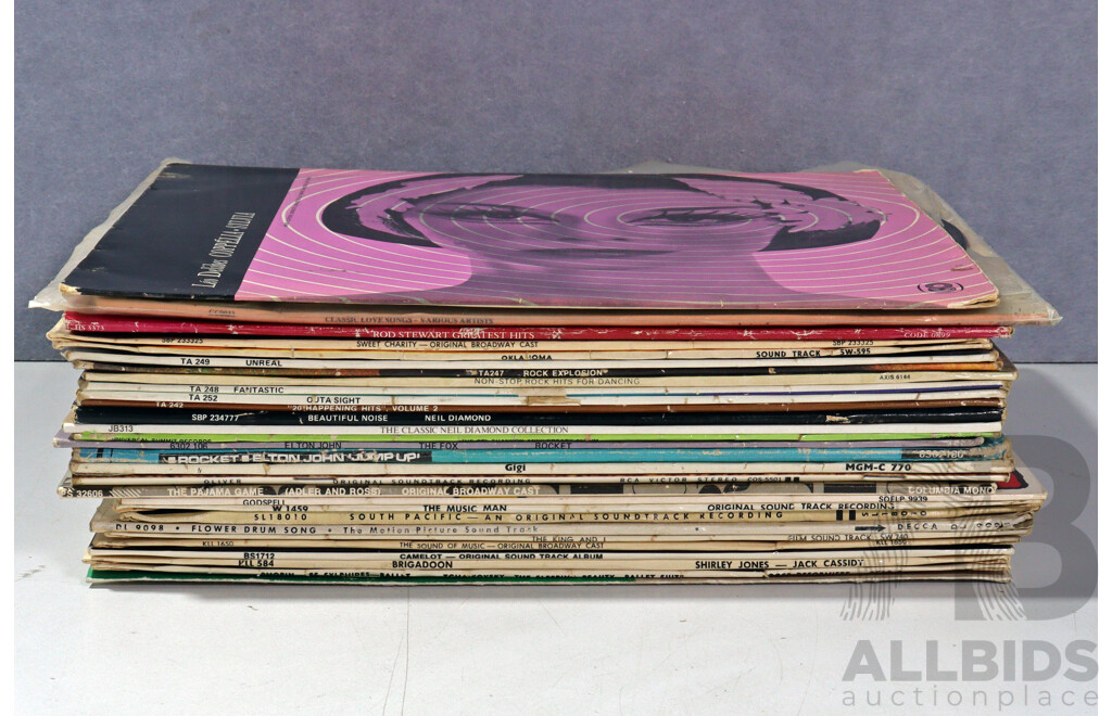 Collection Approx 28 Vinyl Records, Mostly 1970s, Musicals and More