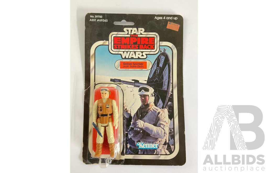 Vintage Kenner Star Wars Empire Strikes Back Rebel Soldier Figurine with Original Packaging