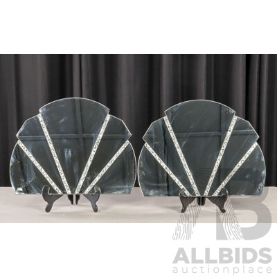Pair of Art Deco Style Fan Shaped Mirrors