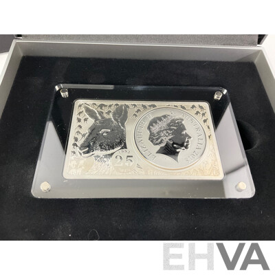 Australian RAM 2018 Three Ounce Silver Coin and Bar Set, 25th Anniversary of the Silver Kangaroo .999