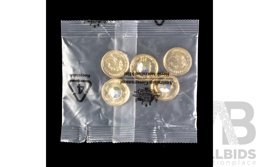 Australian RAM Commemorative UNC Two Dollar Coins Including 2020 75th Anniversary End of WW2 2021 Indigenous Military Service, 2022 75th Anniversary Peace Keeping