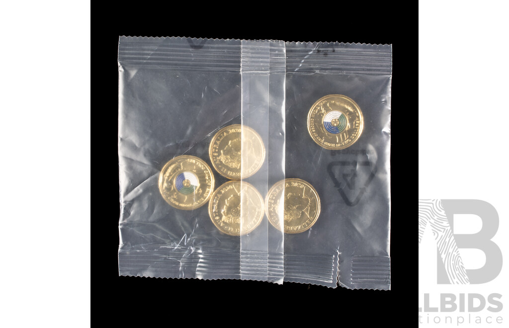 Australian RAM Commemorative UNC Two Dollar Coins Including 2020 75th Anniversary End of WW2 2021 Indigenous Military Service, 2022 75th Anniversary Peace Keeping