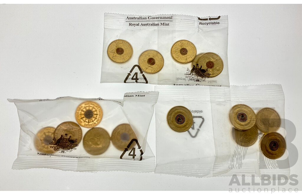 Fifteen Australian RAM Commemorative Two Dollar Coins Including 2020 Firefighters, 2021 Indigenous Military Service, 2022 Front Line Workers