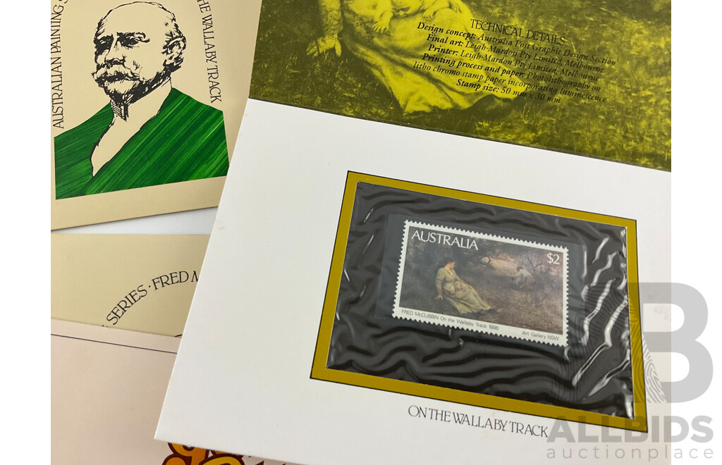 Collection of Australian Stamp Packs, First Day Covers and Prepaid Envelopes Including Australian Painting Series, Australian Fungi, Desert Gold, Gold Rush Era, Outward Bound