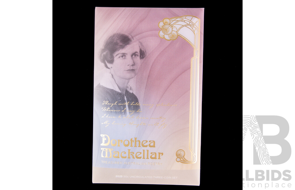 Australian RAM 2025 Dorothea Mackellar Three Fifty Cent Coin Set
