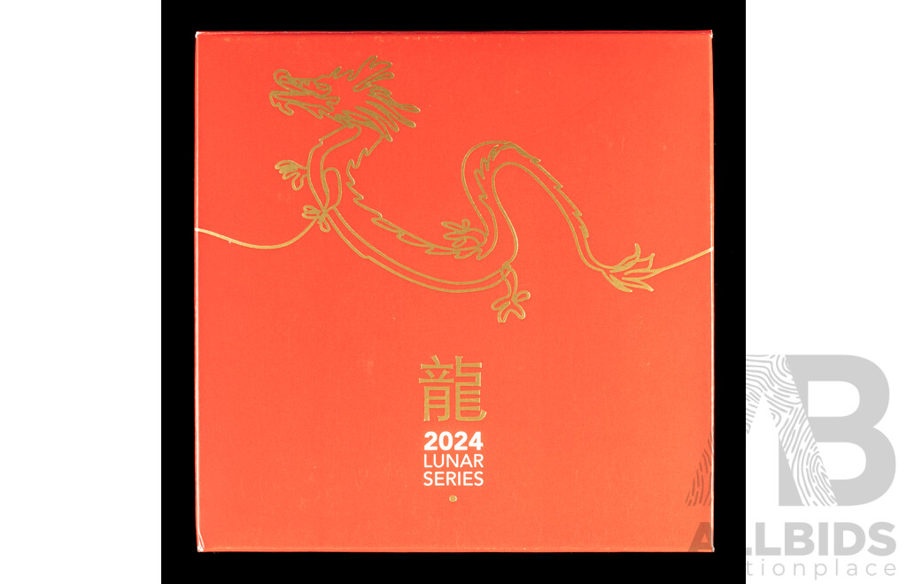 Australian RAM 2024 Silver Proof Domed Five Dollar Coin, Lunar Series Year of the Dragon