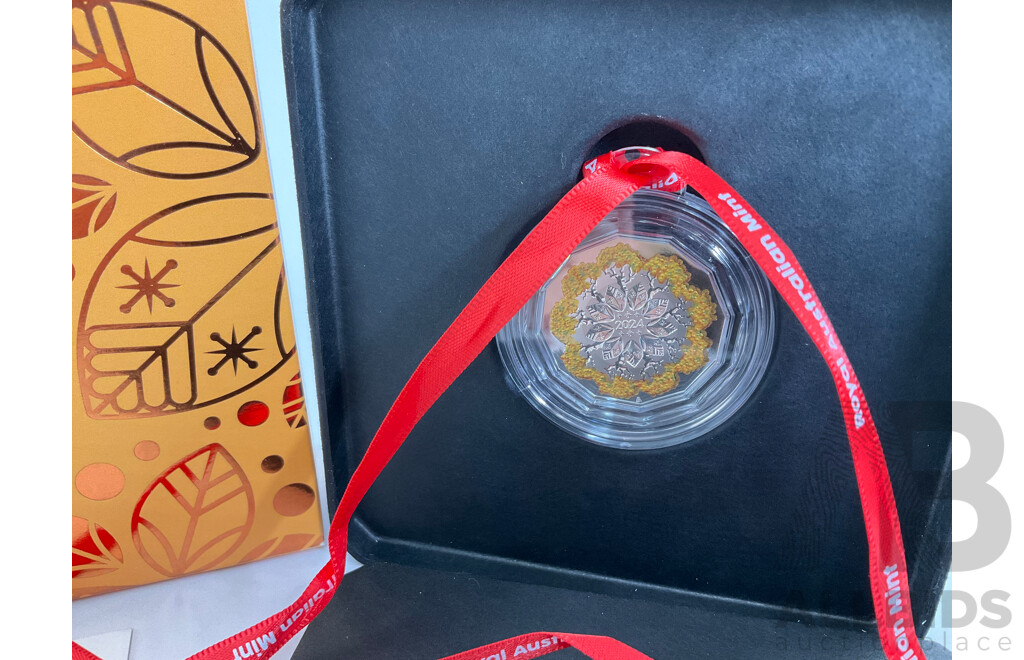 Australian RAM 2024 Silver Proof Five Dollar Coin, Festive Florals .999
