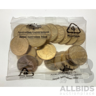 Twenty Australian RAM 2023 UNC One Dollar Coins, KCIII