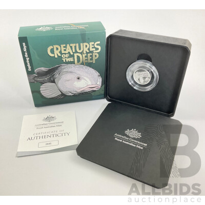 Australian RAM 2023 Silver Proof One Dollar Coin, Creratures of the Deep .999