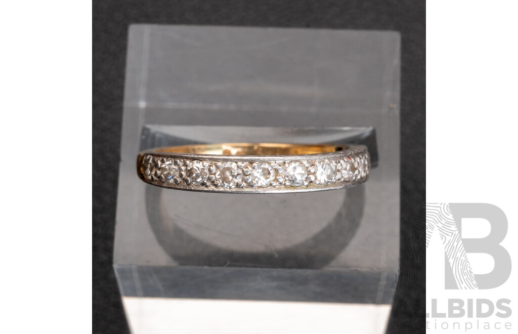 18ct Antique Old Cut Diamond Eternity Ring, Est TDW 0.36ct, Size M, 3.49 Grams
