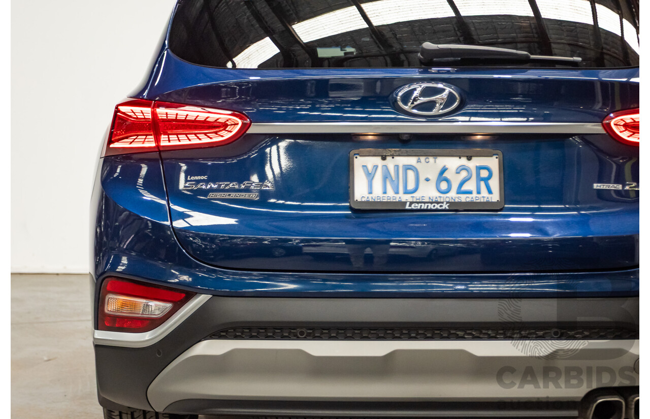 02/2019 Hyundai Santa Fe Highlander CRDi (AWD) TM 4D Wagon Stormy Sea Mica Blue Turbo Diesel 2.2L