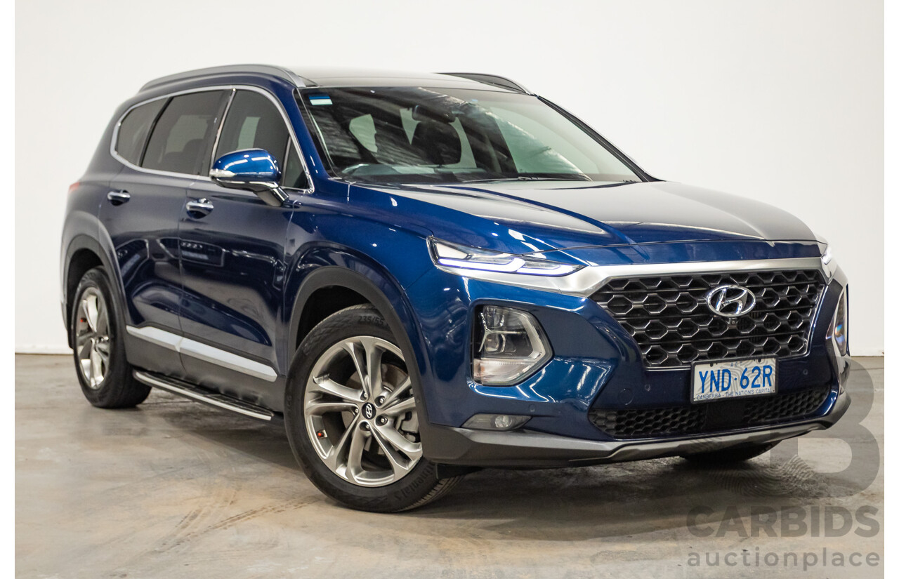 02/2019 Hyundai Santa Fe Highlander CRDi (AWD) TM 4D Wagon Stormy Sea Mica Blue Turbo Diesel 2.2L