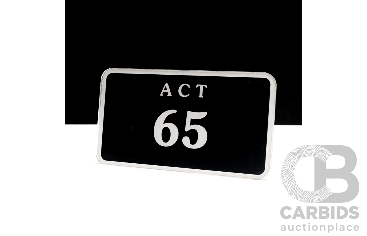 ACT Two Digit MOTORBIKE Number Plate - 65