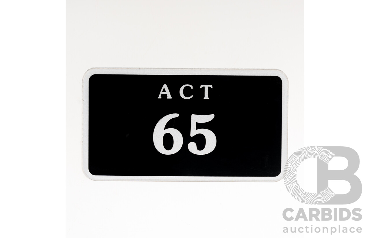 ACT Two Digit MOTORBIKE Number Plate - 65