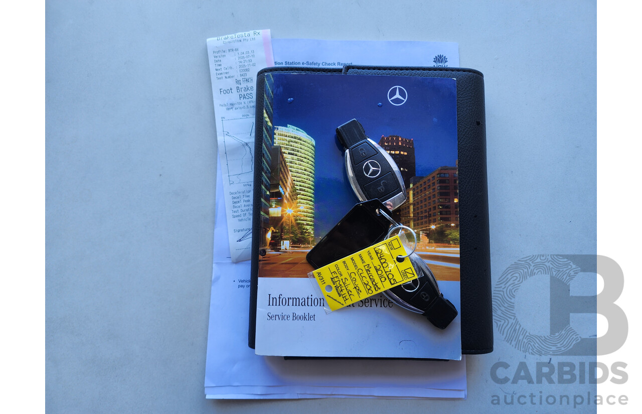 5/2010 Mercedes-Benz CLC 200 Kompressor 203 MY10 2d Coupe Silver 1.8L