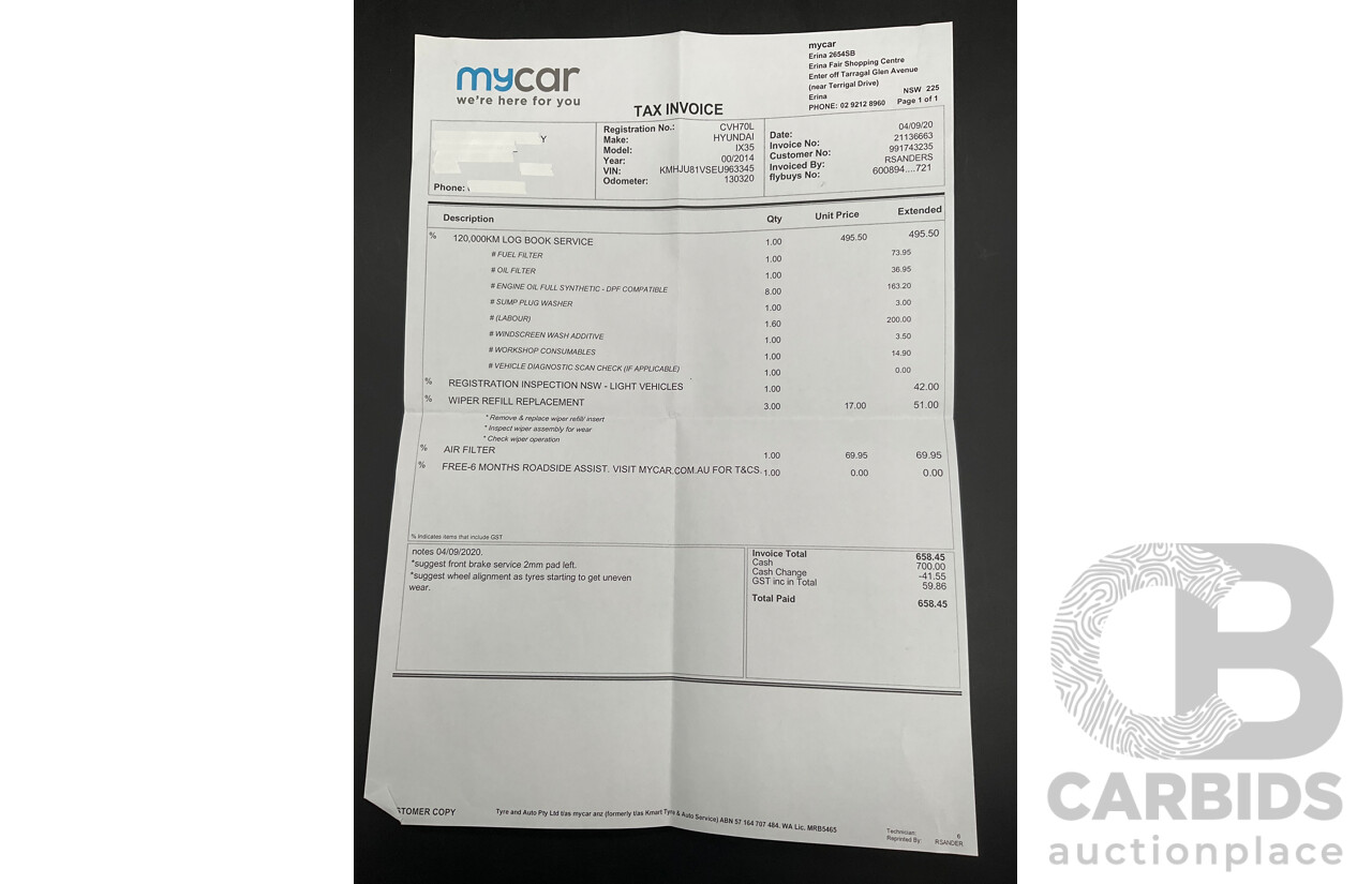 9/2014 Hyundai ix35 Highlander (AWD) LM Series II 4d Wagon Grey Titanium Metallic Turbo Diesel 2.0L