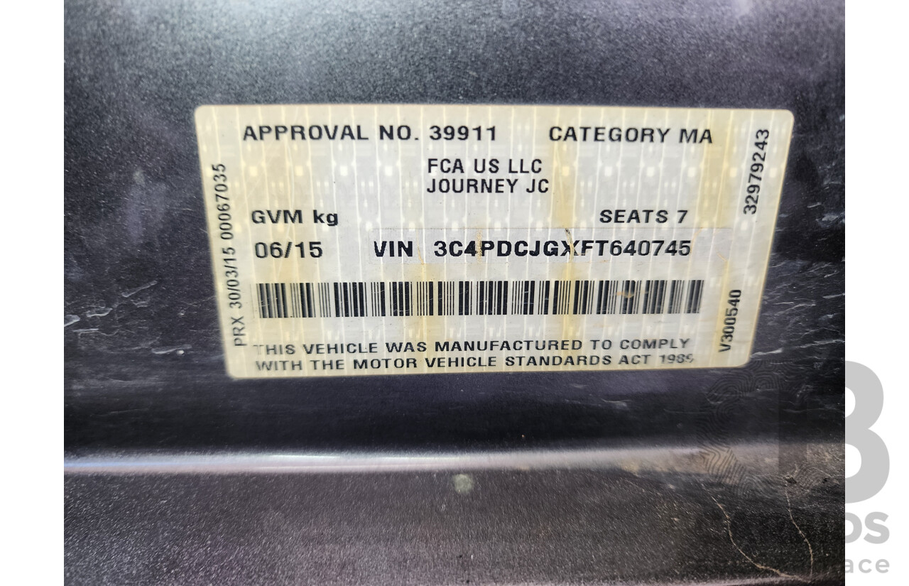 6/2015 Dodge Journey SXT JC MY15 4d Wagon Grey 3.6L