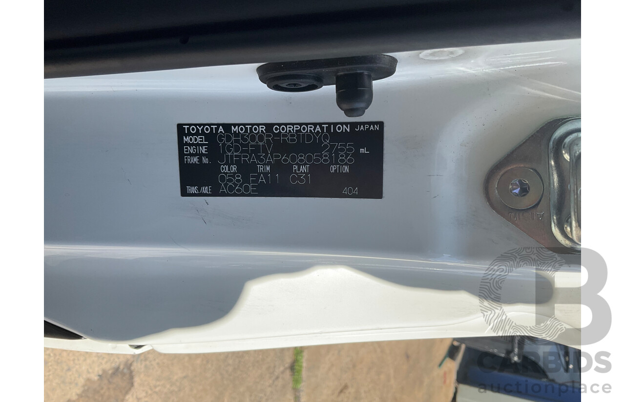 10/2023 Toyota Hiace LWB Panel Option (RWD) GDH300R 5D Van French Vanilla White Turbo Diesel 2.8L