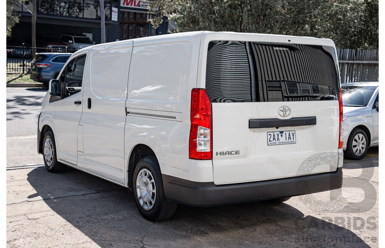 10/2023 Toyota Hiace LWB Panel Option (RWD) GDH300R 5D Van French Vanilla White Turbo Diesel 2.8L
