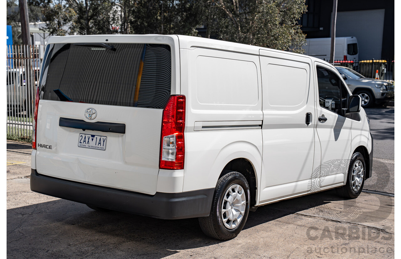 10/2023 Toyota Hiace LWB Panel Option (RWD) GDH300R 5D Van French Vanilla White Turbo Diesel 2.8L