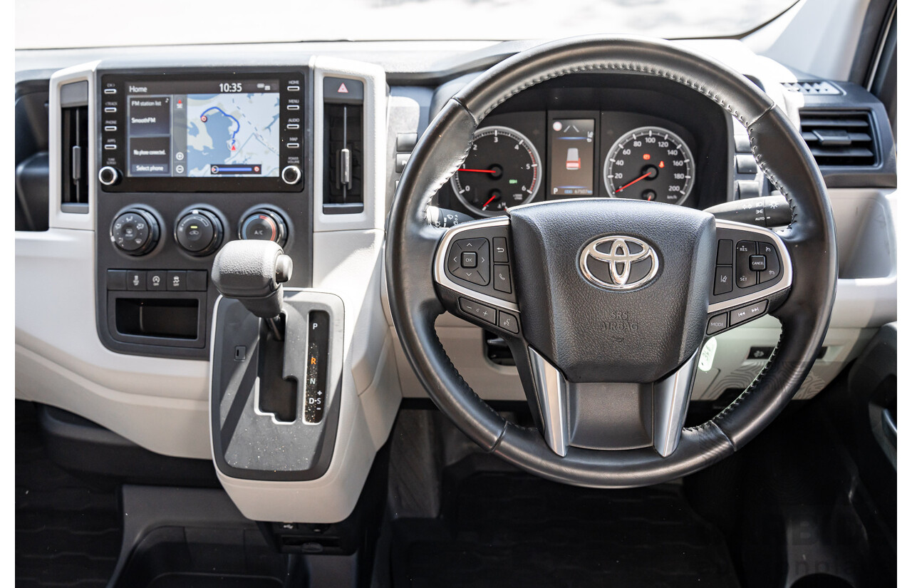 10/2023 Toyota Hiace LWB Panel Option (RWD) GDH300R 5D Van French Vanilla White Turbo Diesel 2.8L