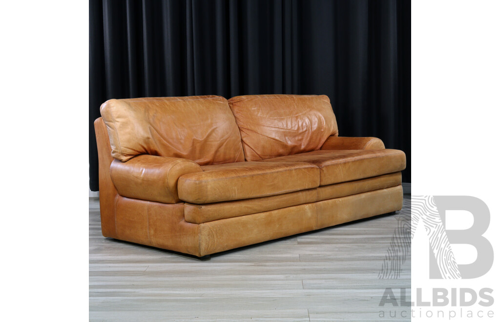 Vintage Leather Two and a Half Seater Leather Lounge