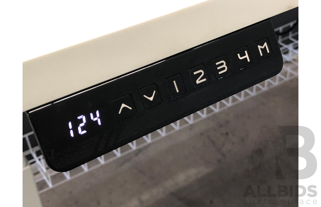 JasonL 1800mm Premium Height Adjustable Two Person H Bench Workstation with Cable Scallop and Privacy Screen