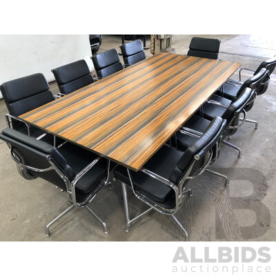 Contemporary Boardroom Table and 10 Chairs